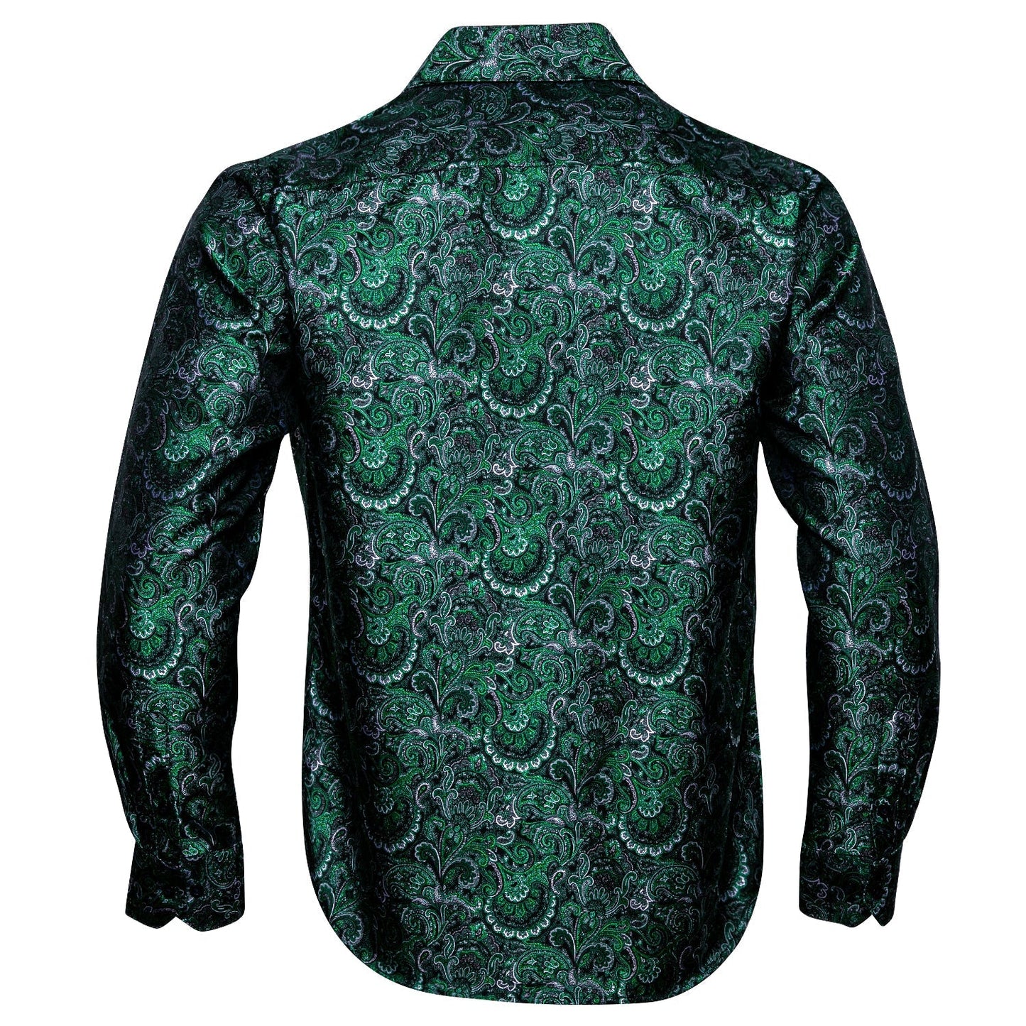 Green Floral Silk Dress Shirt shirt    - Sophisticated Gentlemen