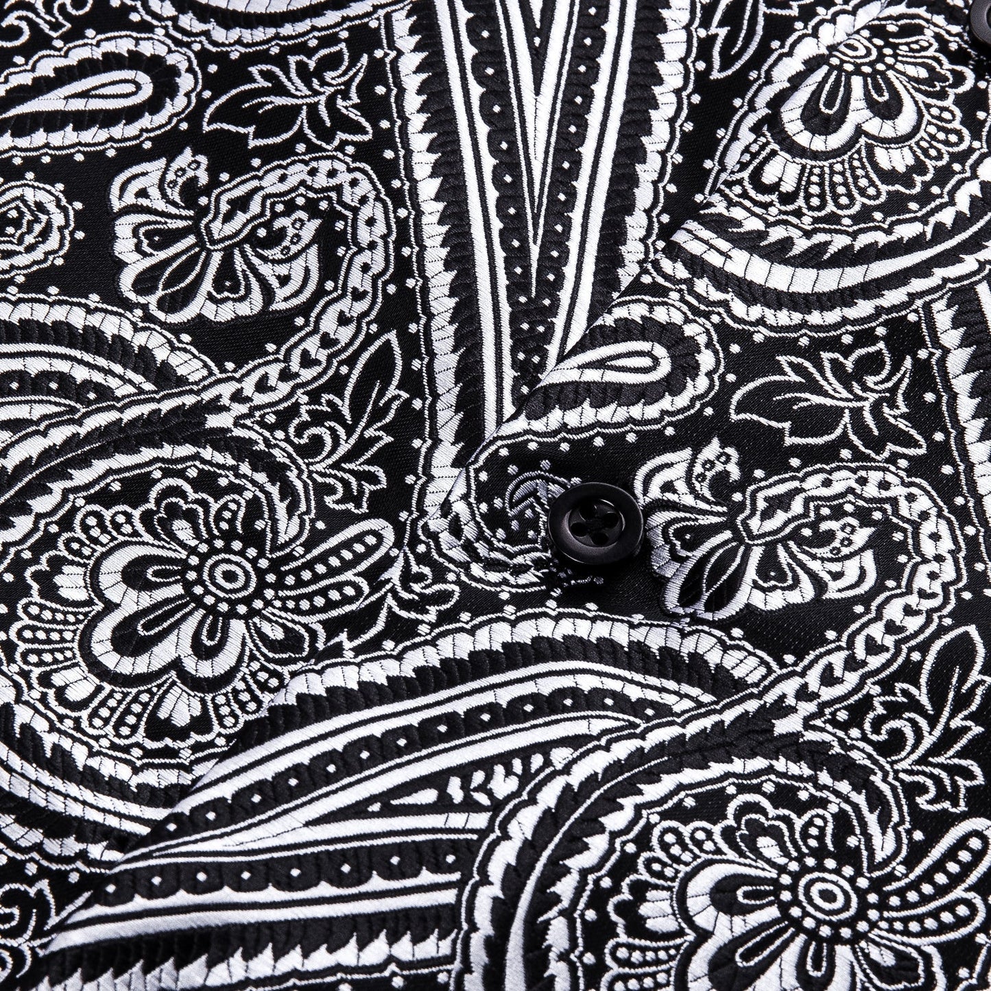 Black and White Paisley Dress Shirt shirt    - Sophisticated Gentlemen