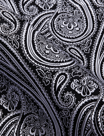 Black and White Paisley Dress Shirt shirt    - Sophisticated Gentlemen