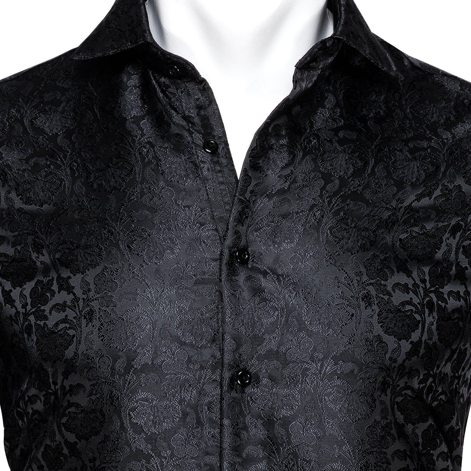 Black Floral Dress Shirt shirt    - Sophisticated Gentlemen