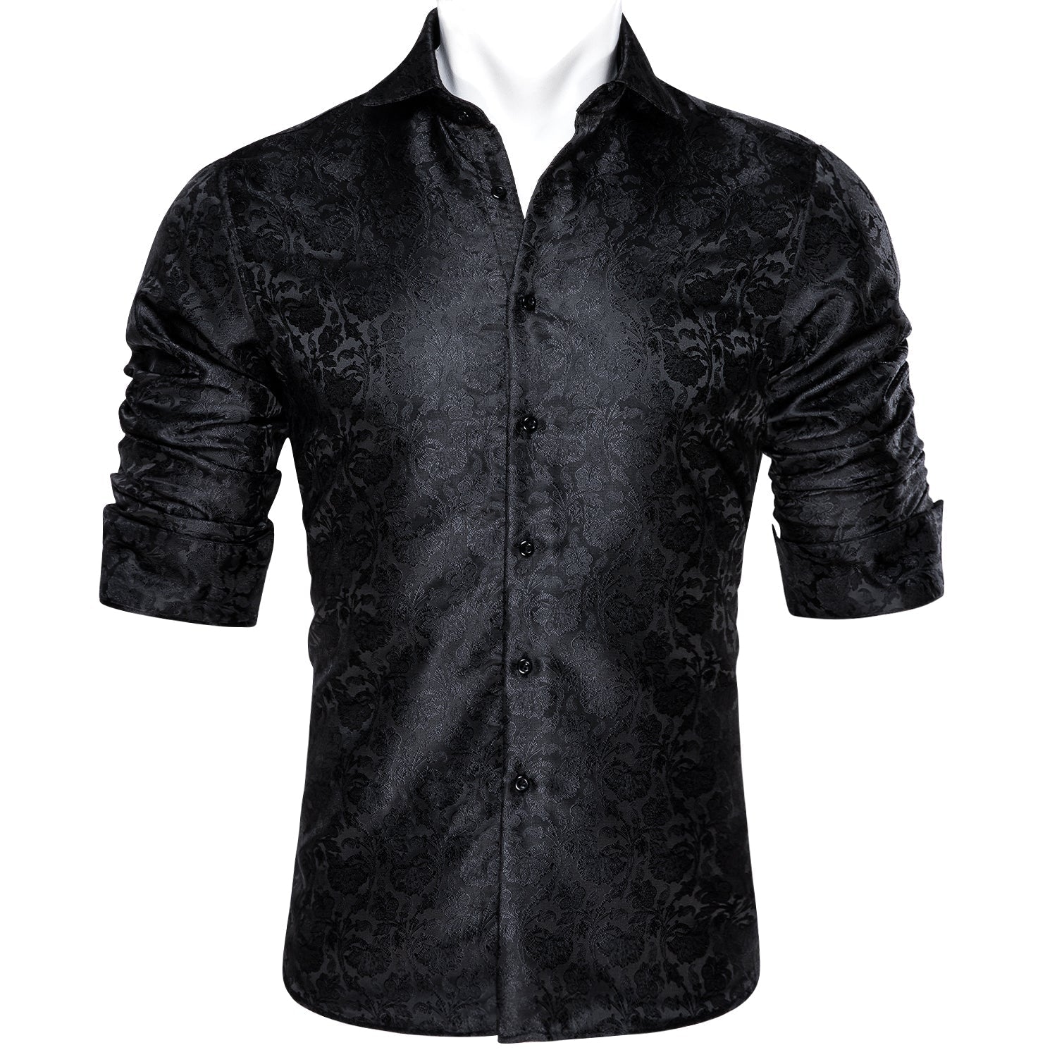 Black Floral Dress Shirt shirt    - Sophisticated Gentlemen