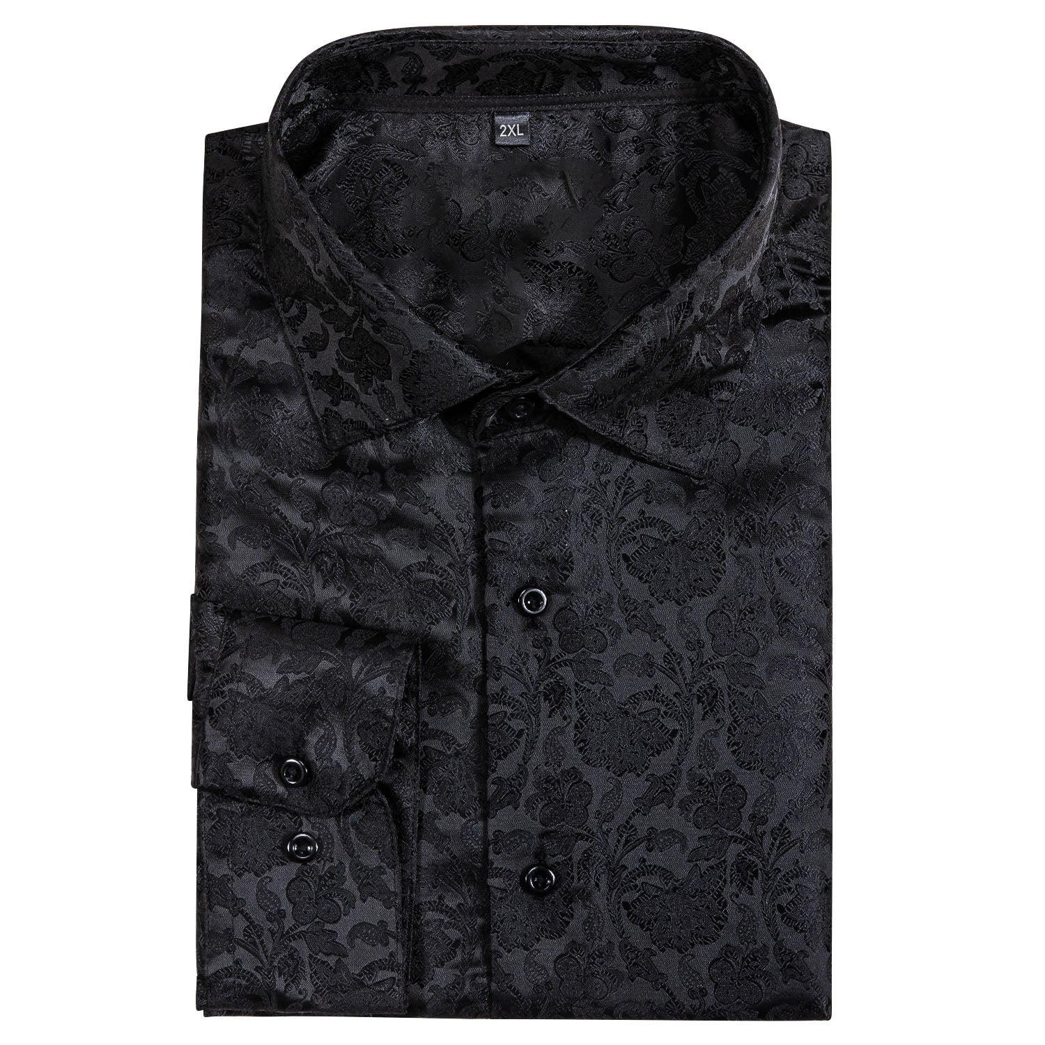 Black Floral Dress Shirt shirt    - Sophisticated Gentlemen