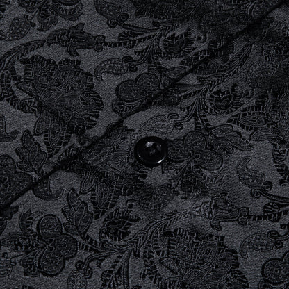 Black Floral Dress Shirt shirt    - Sophisticated Gentlemen