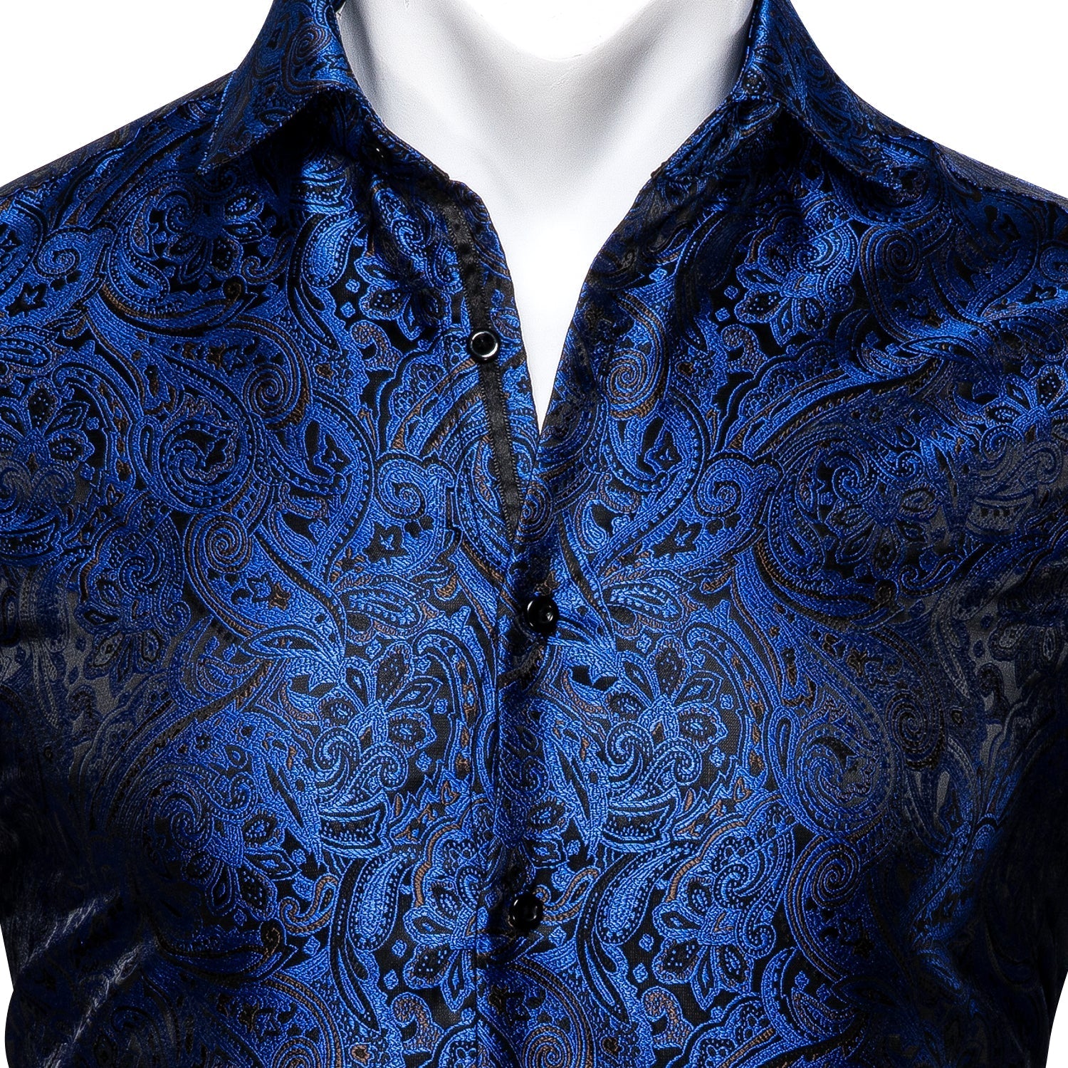 Royal Blue Paisley Dress Shirt shirt    - Sophisticated Gentlemen