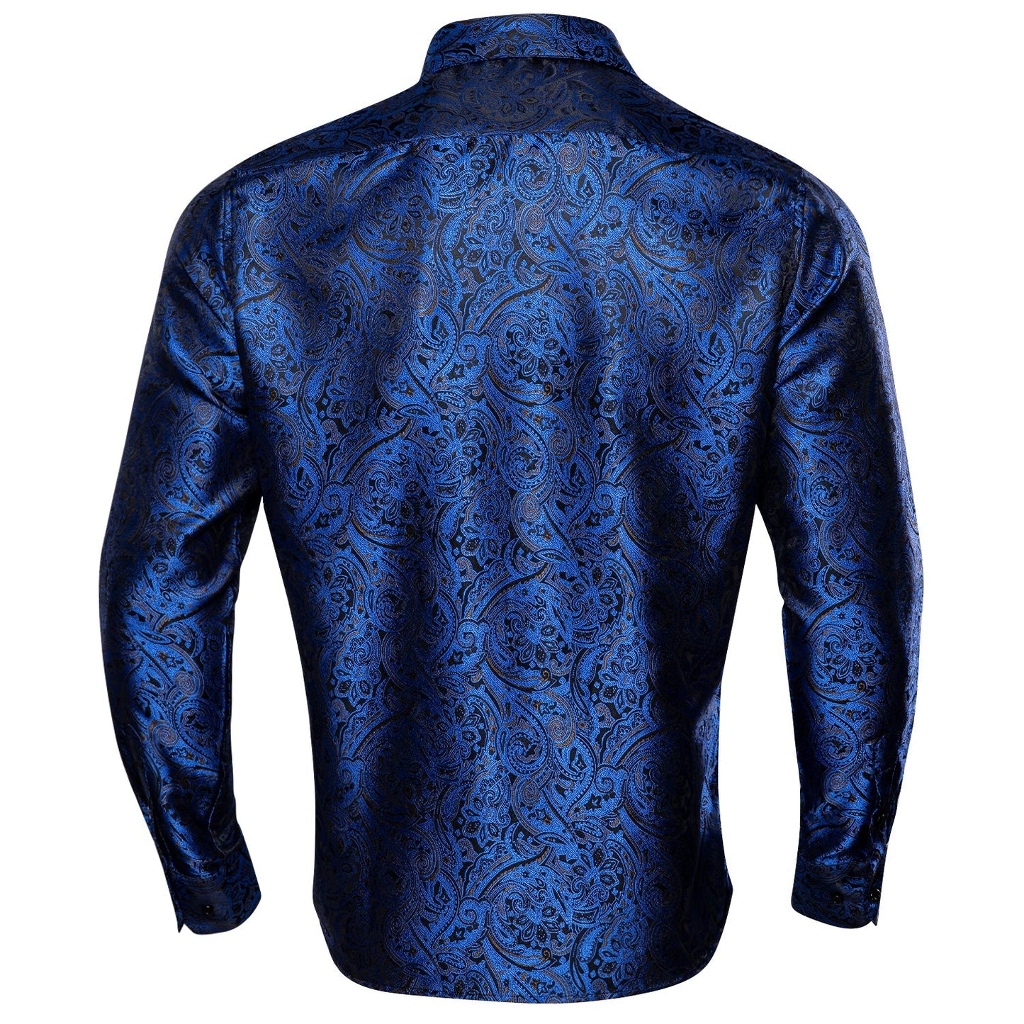 Royal Blue Paisley Dress Shirt shirt    - Sophisticated Gentlemen