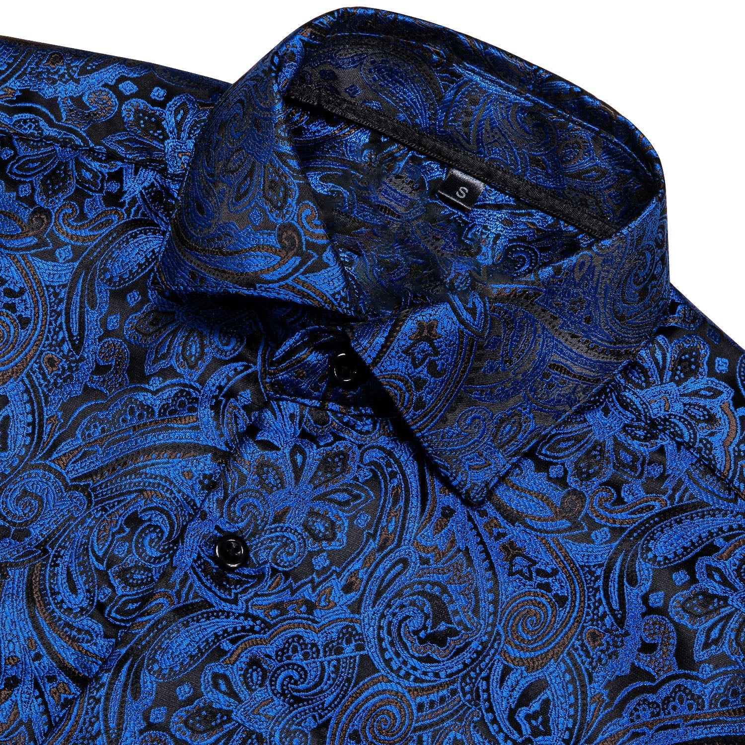 Royal Blue Paisley Dress Shirt shirt    - Sophisticated Gentlemen