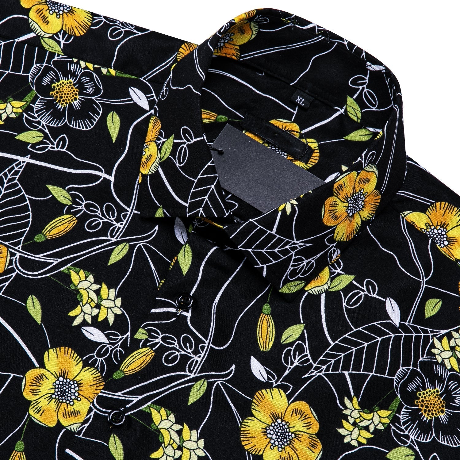 Yellow and Black Floral Dress Shirt shirt    - Sophisticated Gentlemen