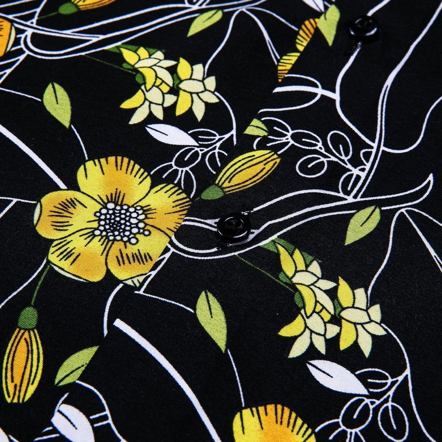 Yellow and Black Floral Dress Shirt shirt    - Sophisticated Gentlemen