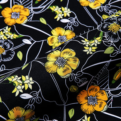 Yellow and Black Floral Dress Shirt shirt    - Sophisticated Gentlemen