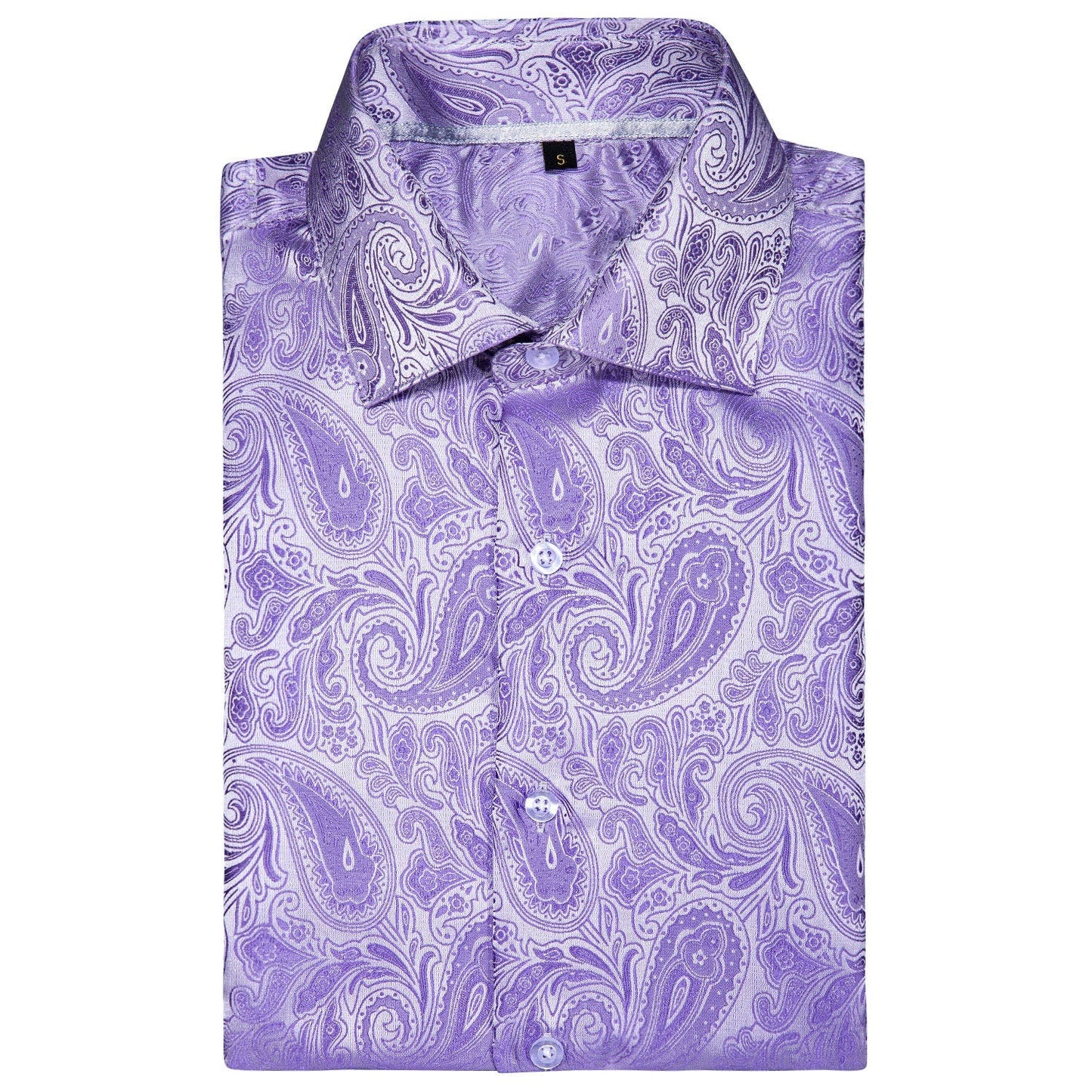 Purple Paisley Short Sleeve Dress Shirt shirt    - Sophisticated Gentlemen
