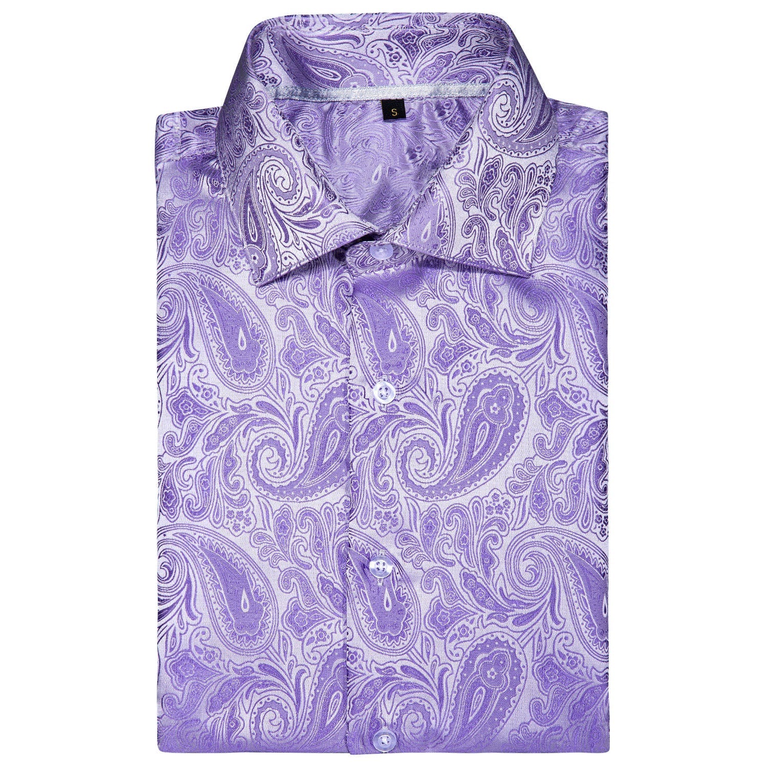 Purple Paisley Short Sleeve Dress Shirt shirt    - Sophisticated Gentlemen