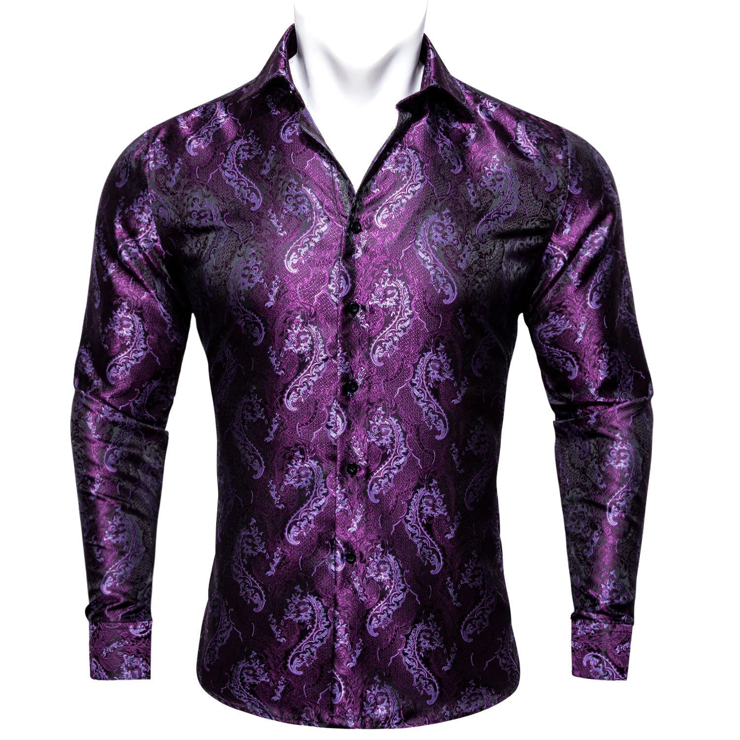 Purple and Pink Paisley Dress Shirt shirt S   - Sophisticated Gentlemen
