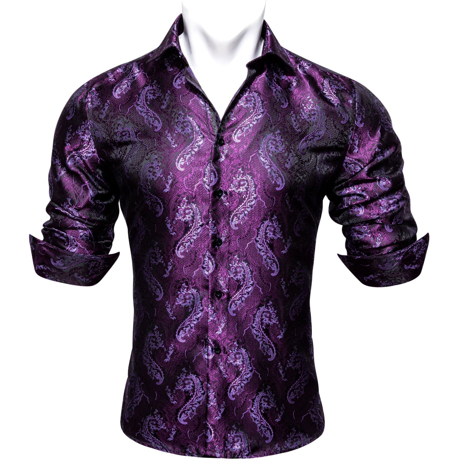 Purple and Pink Paisley Dress Shirt shirt    - Sophisticated Gentlemen