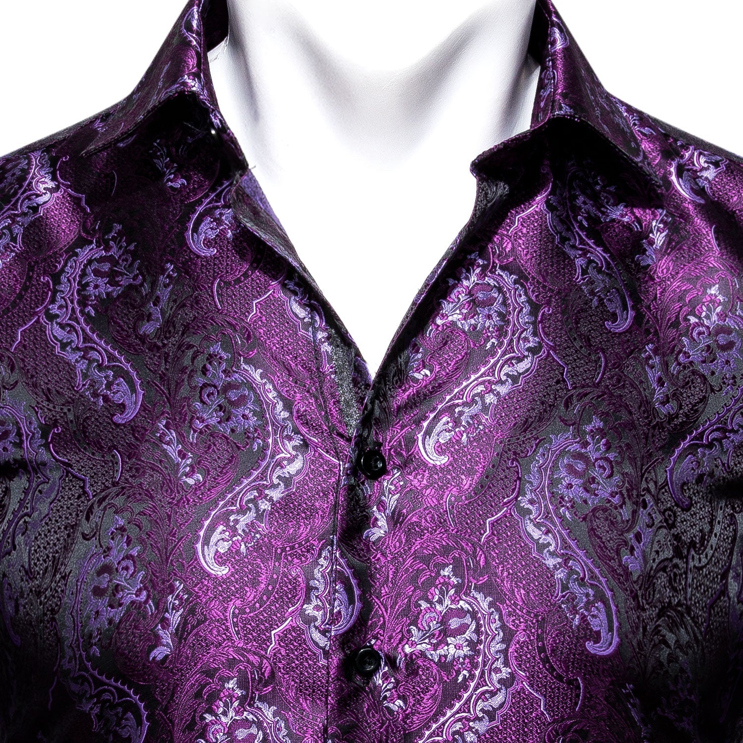 Purple and Pink Paisley Dress Shirt shirt    - Sophisticated Gentlemen