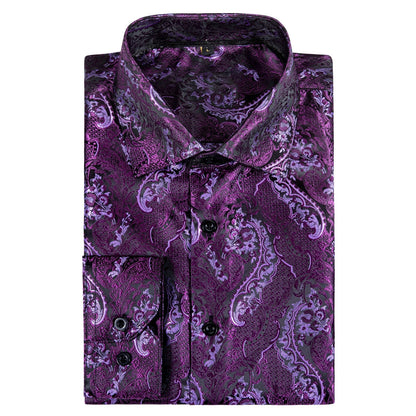 Purple and Pink Paisley Dress Shirt shirt    - Sophisticated Gentlemen
