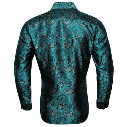 Deep Lake Paisley Dress Shirt shirt    - Sophisticated Gentlemen