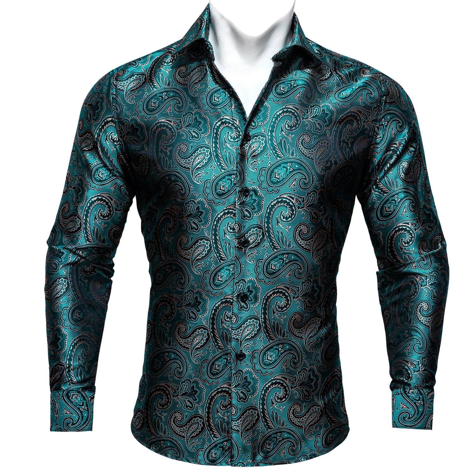 Deep Lake Paisley Dress Shirt shirt S   - Sophisticated Gentlemen