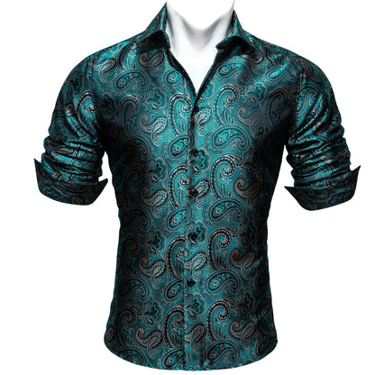 Deep Lake Paisley Dress Shirt shirt    - Sophisticated Gentlemen