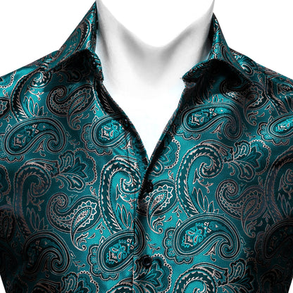 Deep Lake Paisley Dress Shirt shirt    - Sophisticated Gentlemen