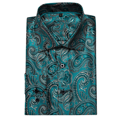 Deep Lake Paisley Dress Shirt shirt    - Sophisticated Gentlemen