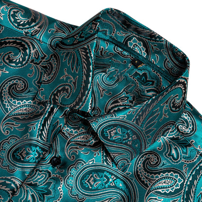 Deep Lake Paisley Dress Shirt shirt    - Sophisticated Gentlemen
