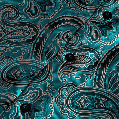 Deep Lake Paisley Dress Shirt shirt    - Sophisticated Gentlemen
