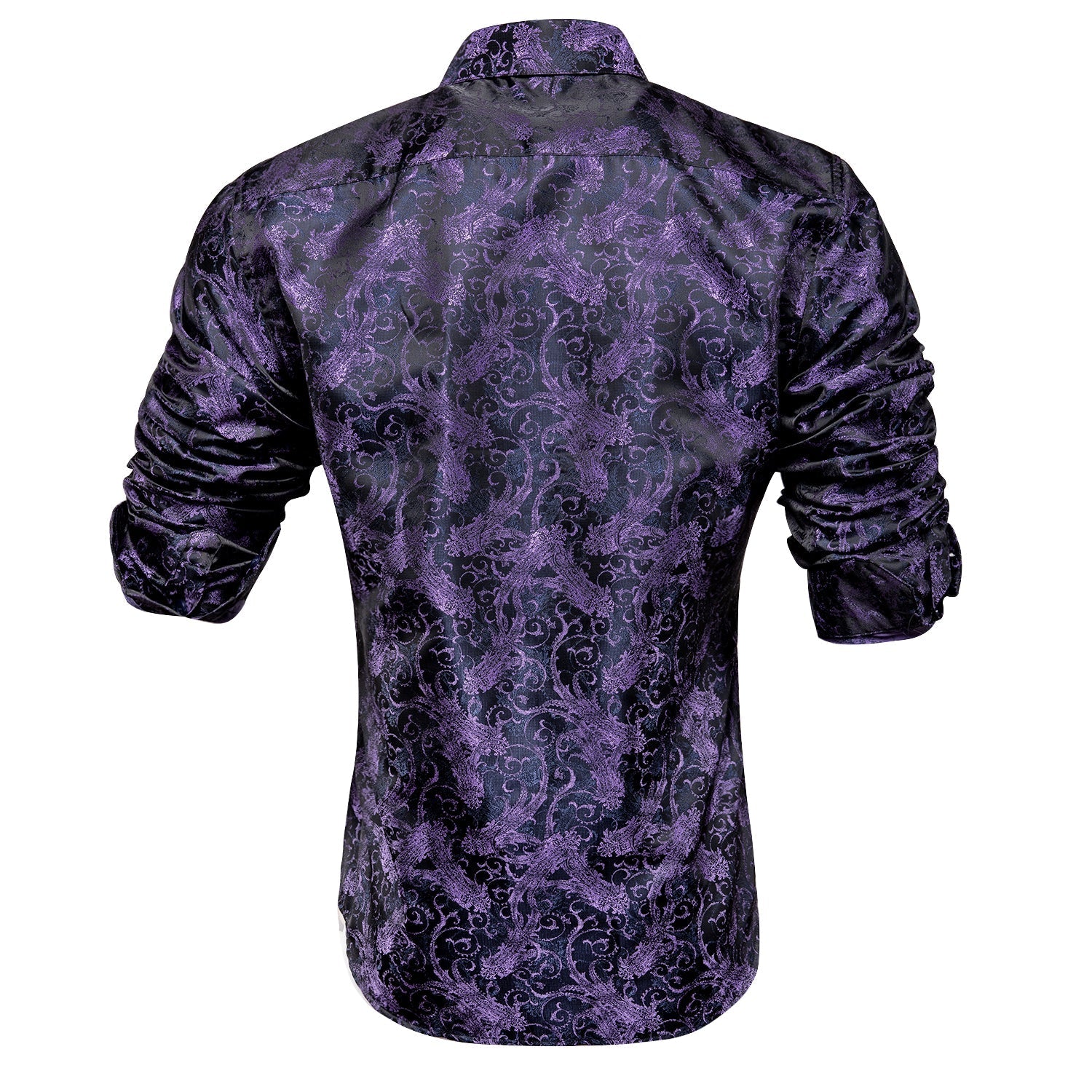 Purple and Black Floral Dress Shirt shirt    - Sophisticated Gentlemen