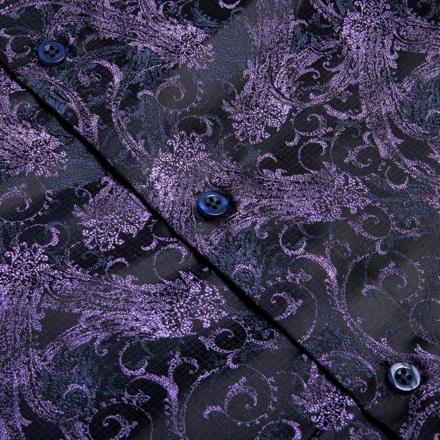 Purple and Black Floral Dress Shirt shirt    - Sophisticated Gentlemen