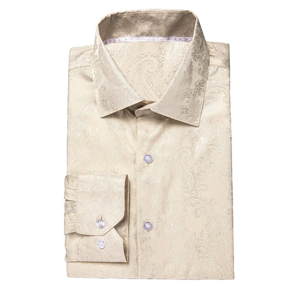 Champagne Paisley Dress Shirt shirt    - Sophisticated Gentlemen