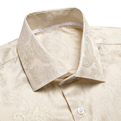 Champagne Paisley Dress Shirt shirt    - Sophisticated Gentlemen