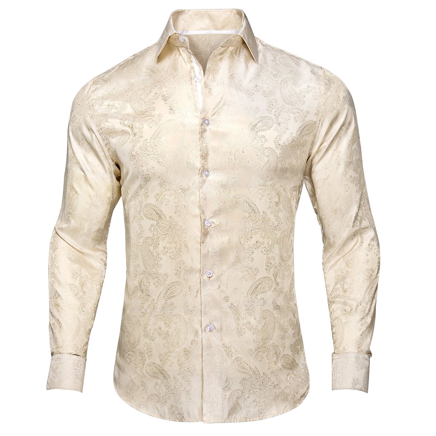 Champagne Paisley Dress Shirt shirt S   - Sophisticated Gentlemen