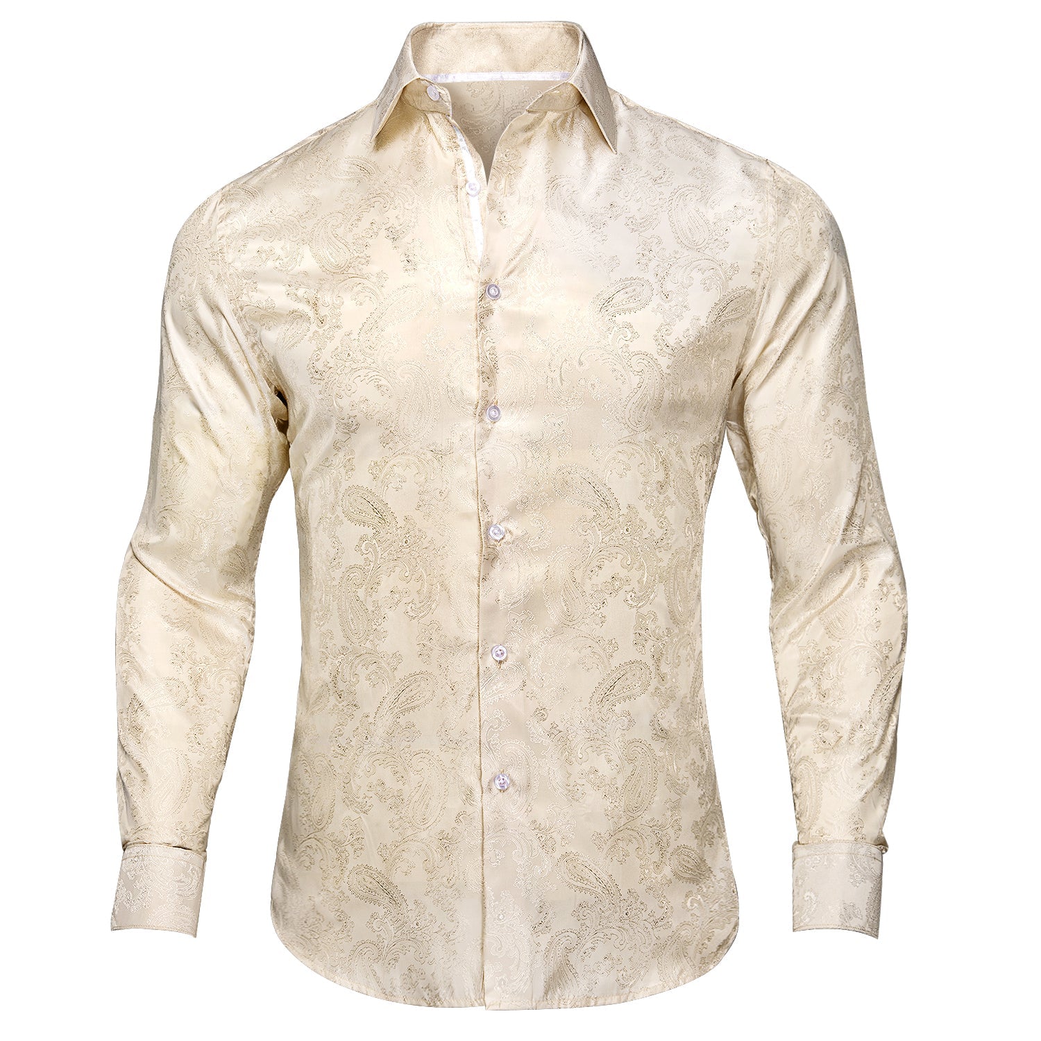 Champagne Paisley Dress Shirt shirt S   - Sophisticated Gentlemen