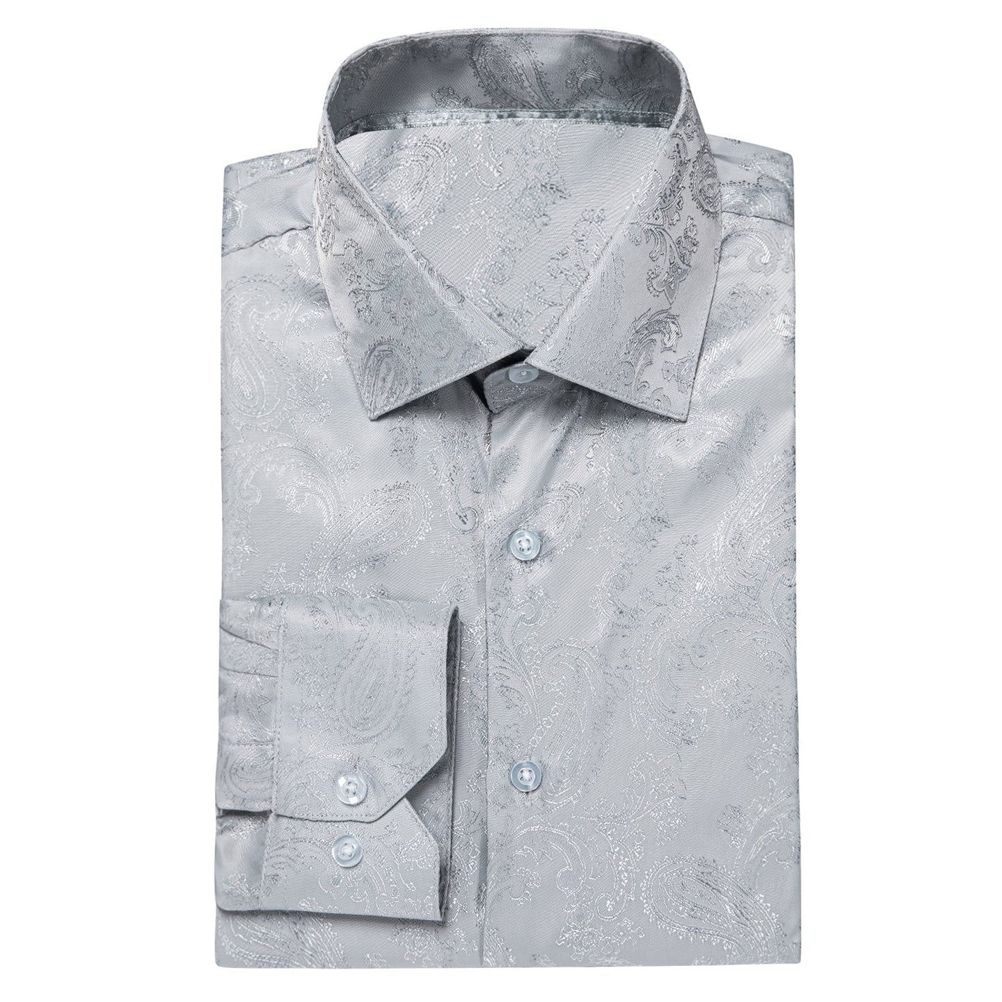 Silver Gray Paisley Dress Shirt shirt    - Sophisticated Gentlemen