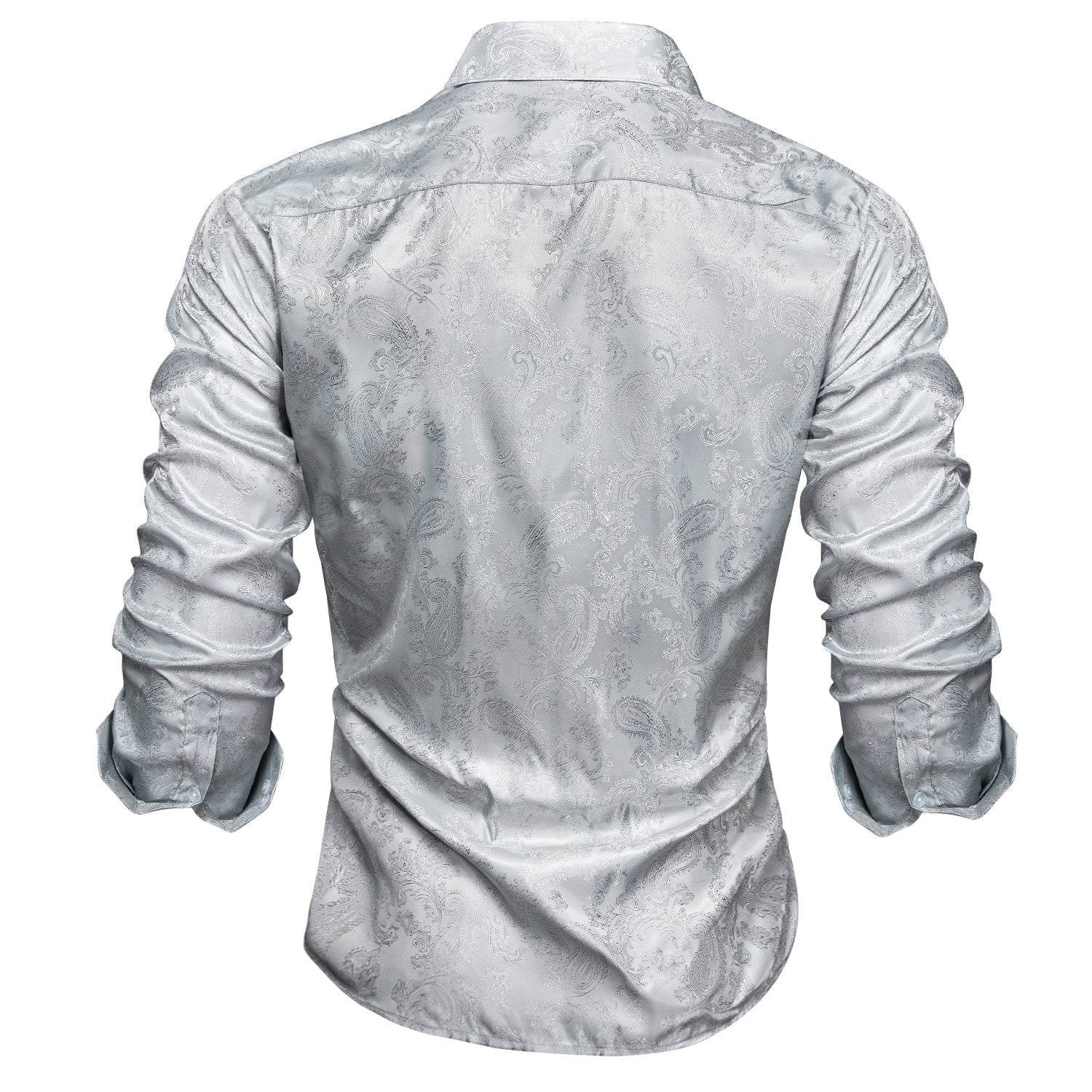 Silver Gray Paisley Dress Shirt shirt    - Sophisticated Gentlemen