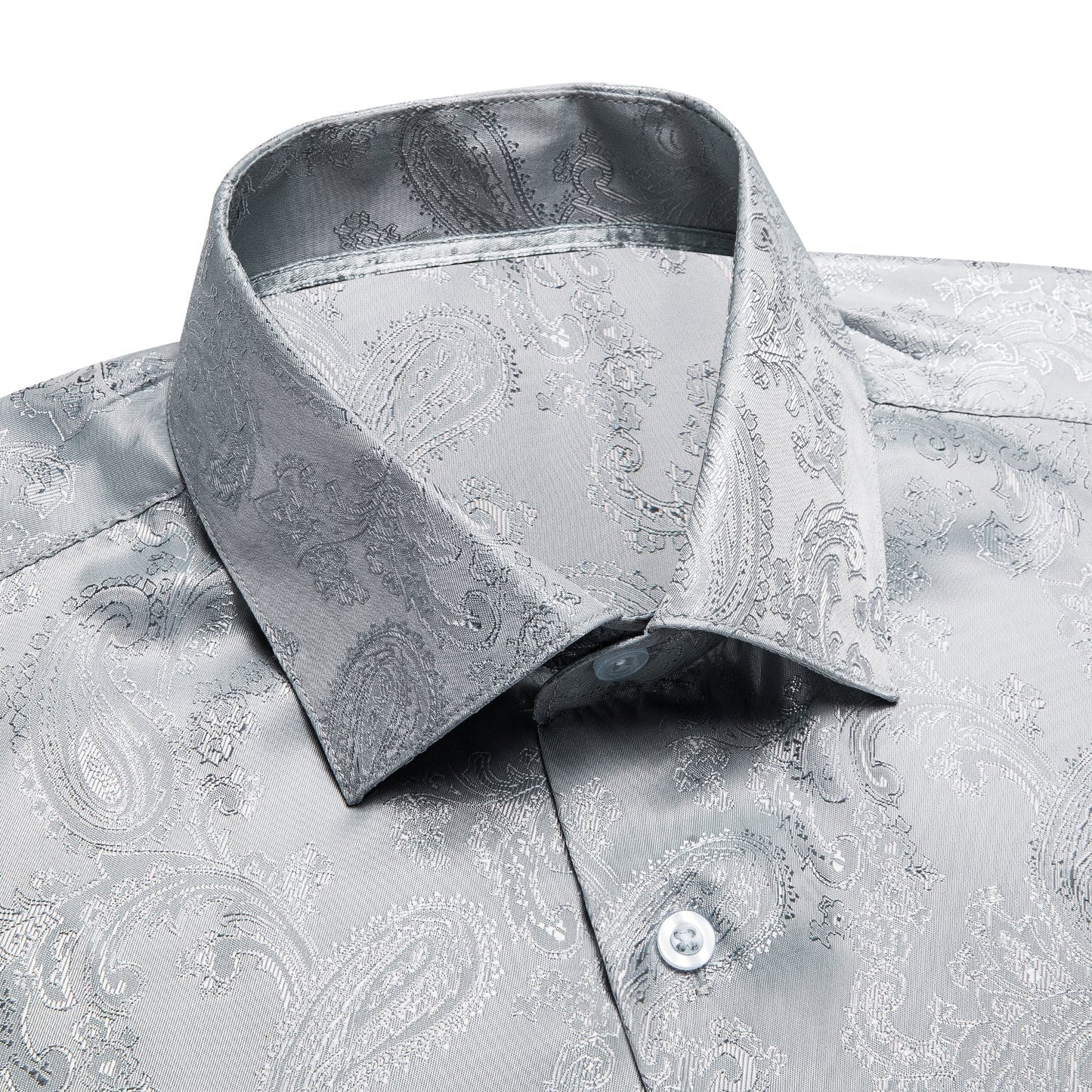 Silver Gray Paisley Dress Shirt shirt    - Sophisticated Gentlemen