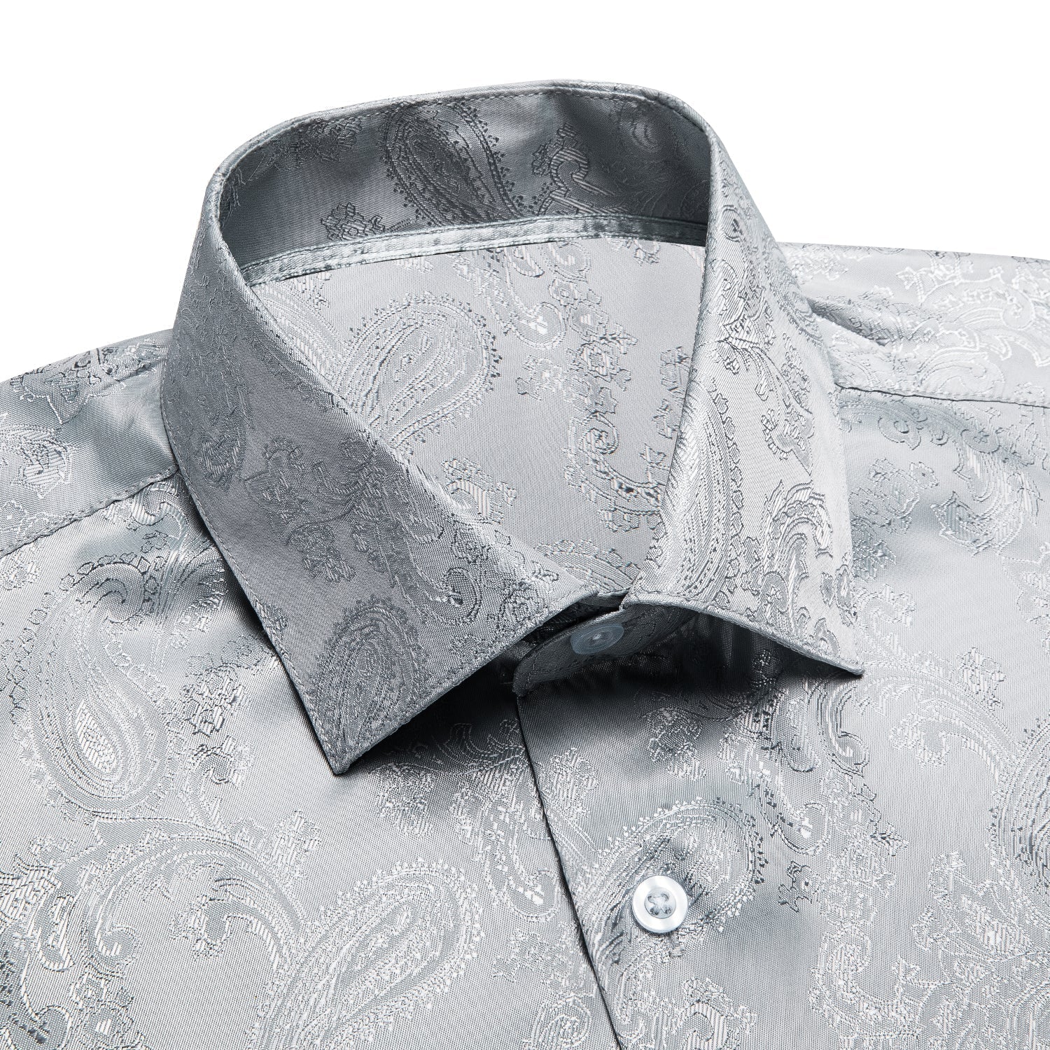 Silver Gray Paisley Dress Shirt shirt    - Sophisticated Gentlemen