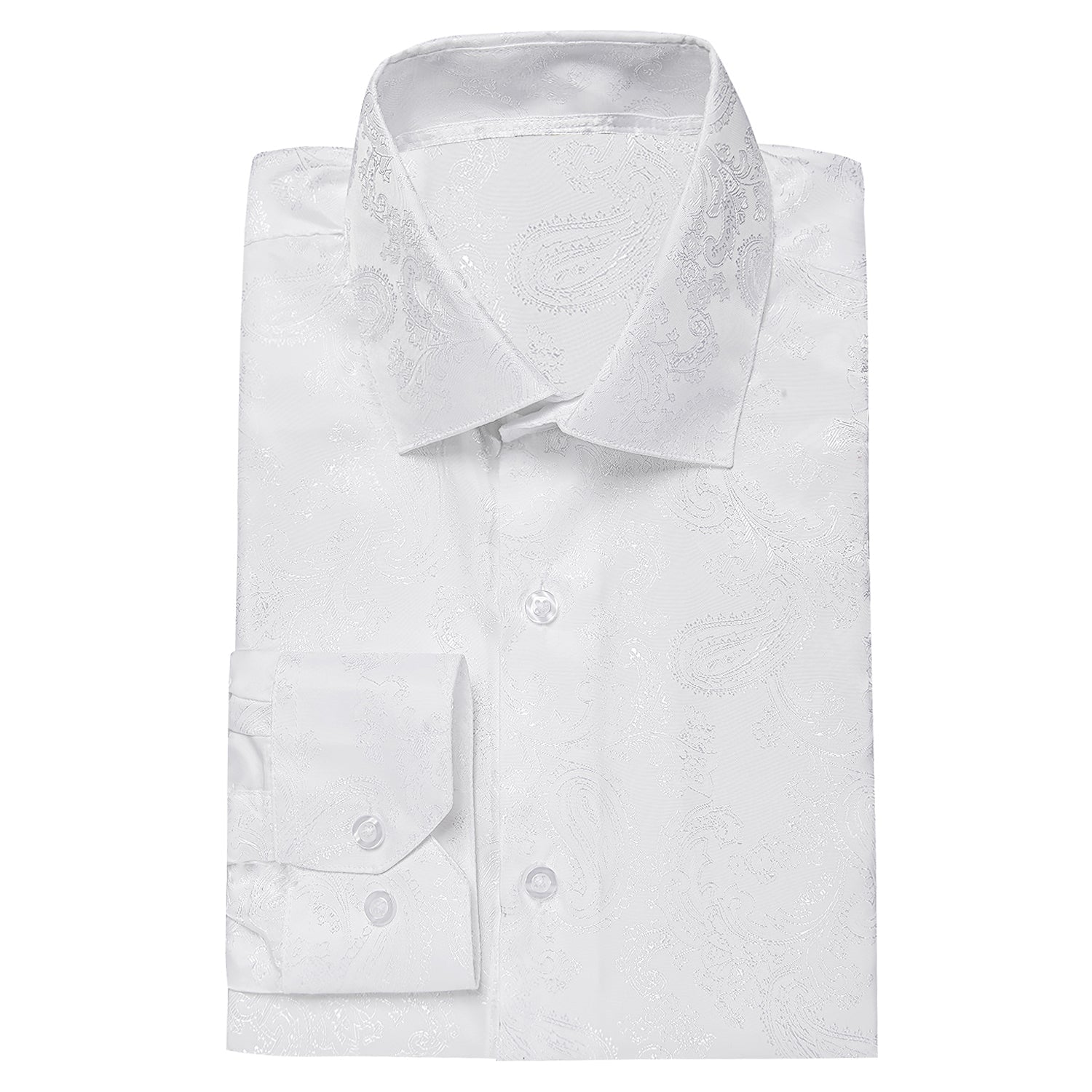White Paisley Dress Shirt shirt    - Sophisticated Gentlemen