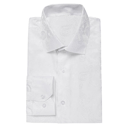 White Paisley Dress Shirt shirt    - Sophisticated Gentlemen