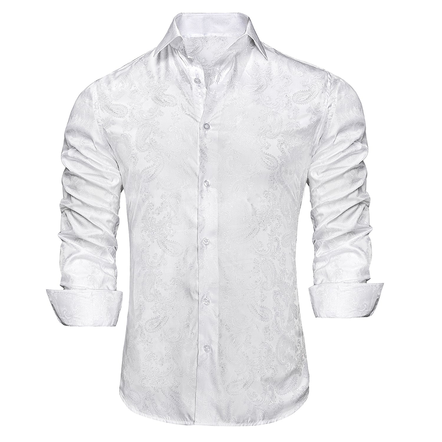 White Paisley Dress Shirt shirt    - Sophisticated Gentlemen