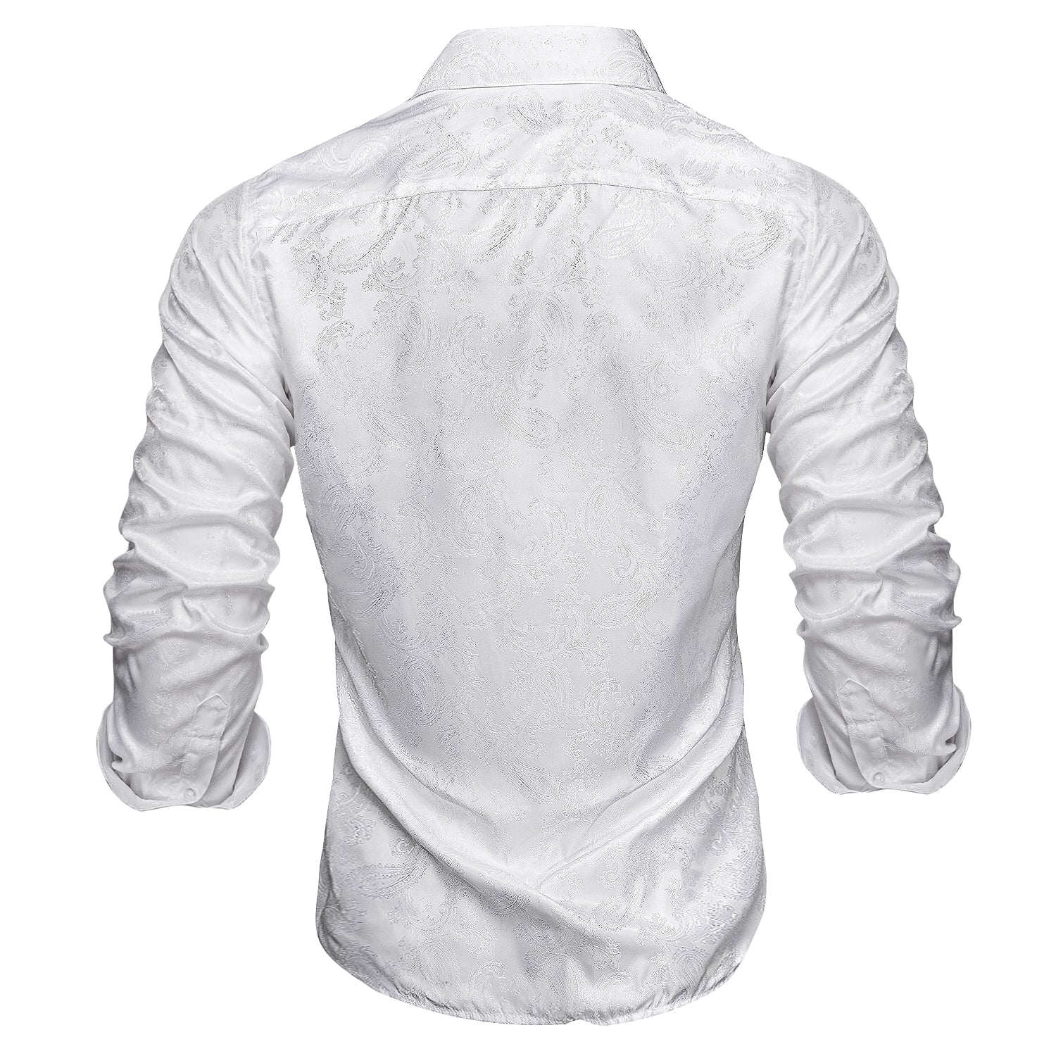 White Paisley Dress Shirt shirt    - Sophisticated Gentlemen