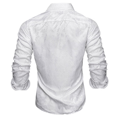 White Paisley Dress Shirt shirt    - Sophisticated Gentlemen