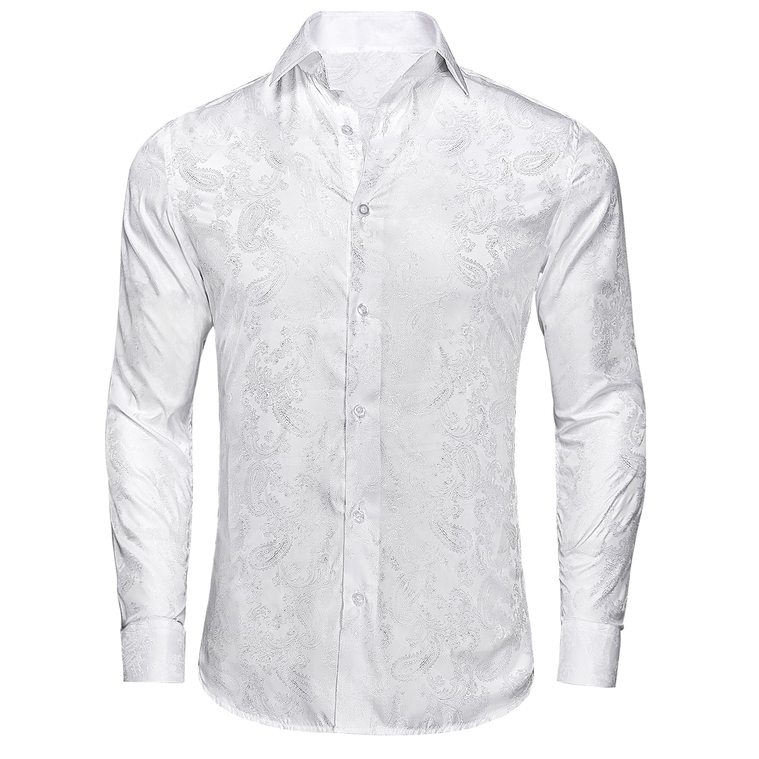 White Paisley Dress Shirt shirt S   - Sophisticated Gentlemen