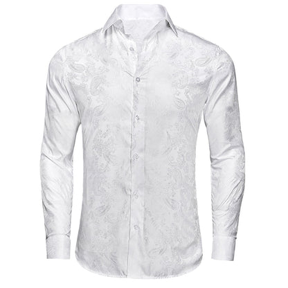 White Paisley Dress Shirt shirt S   - Sophisticated Gentlemen