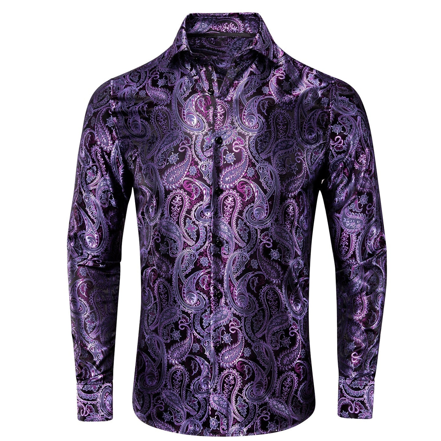 Purple Paisley Luxury Dress Shirt shirt S   - Sophisticated Gentlemen