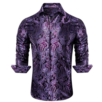 Purple Paisley Luxury Dress Shirt shirt    - Sophisticated Gentlemen