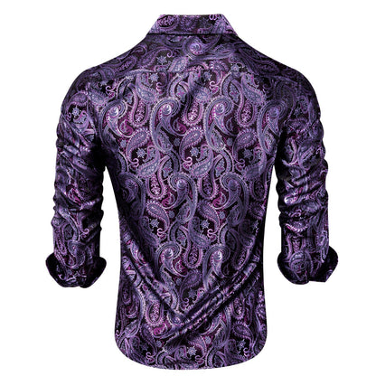 Purple Paisley Luxury Dress Shirt shirt    - Sophisticated Gentlemen