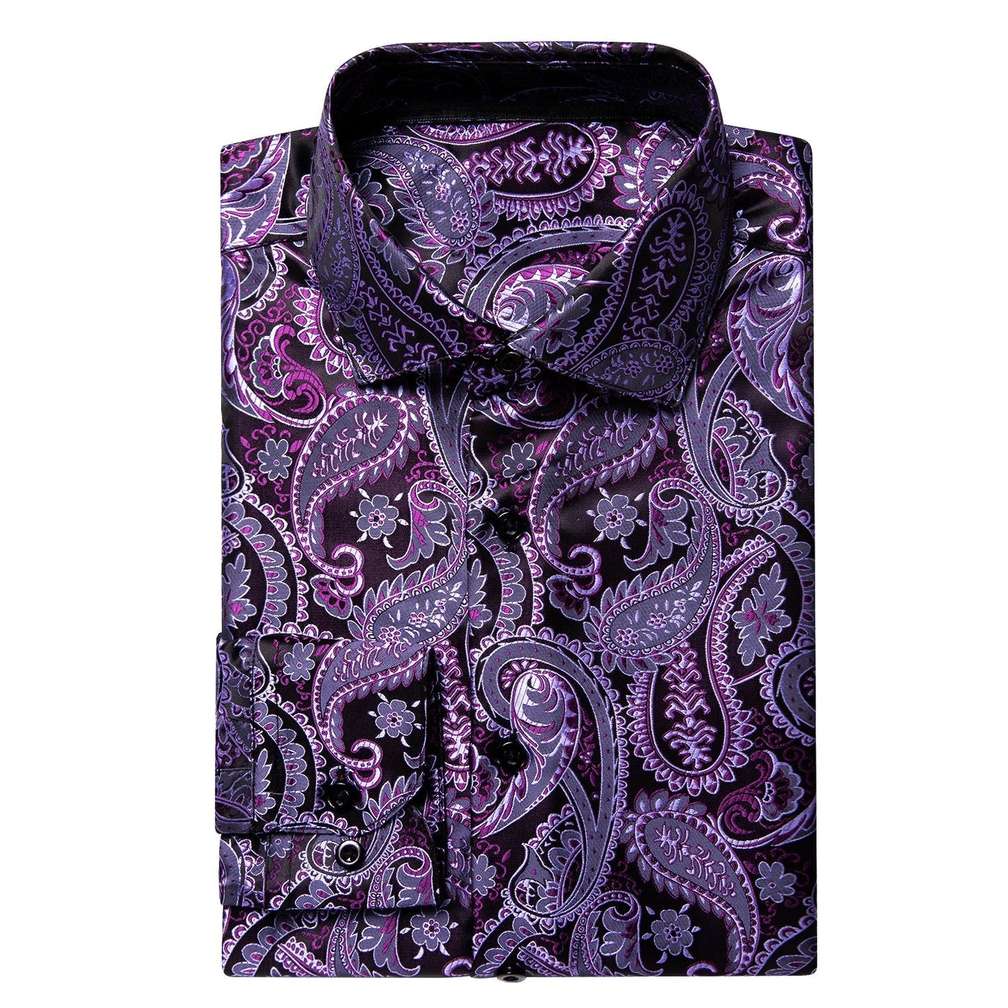 Purple Paisley Luxury Dress Shirt shirt    - Sophisticated Gentlemen