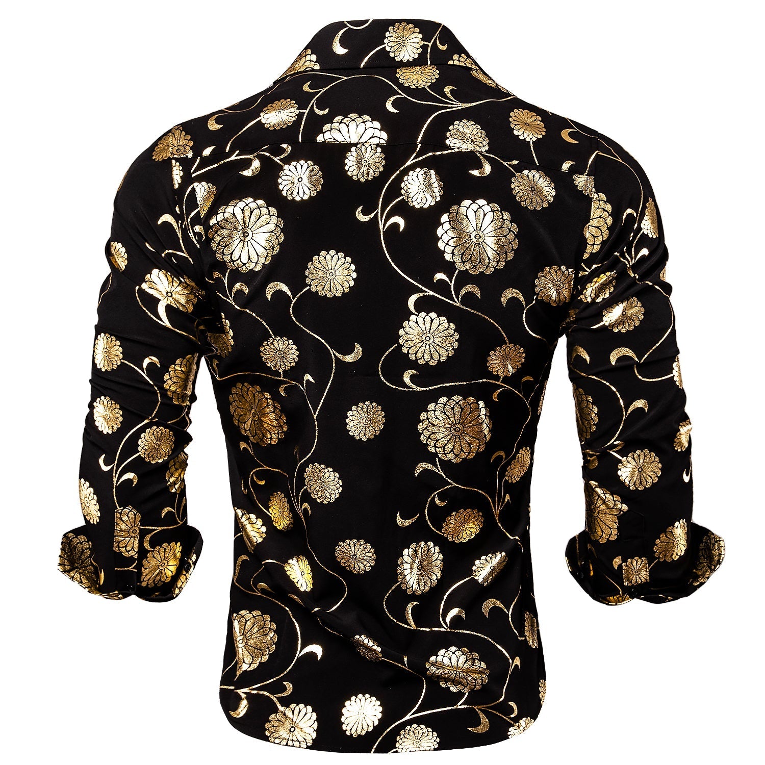 Gold and Black Floral Dress Shirt shirt    - Sophisticated Gentlemen