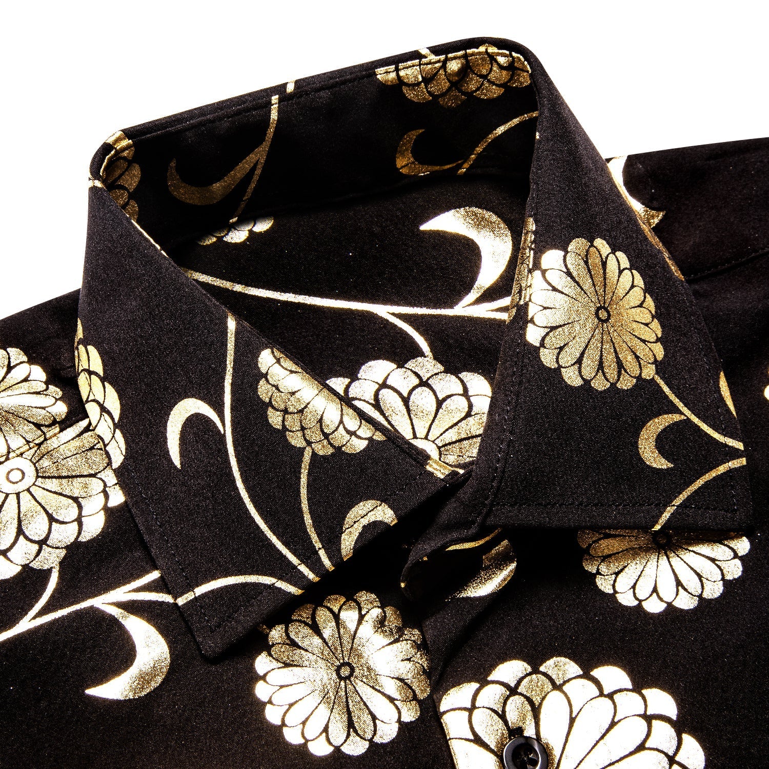 Gold and Black Floral Dress Shirt shirt    - Sophisticated Gentlemen