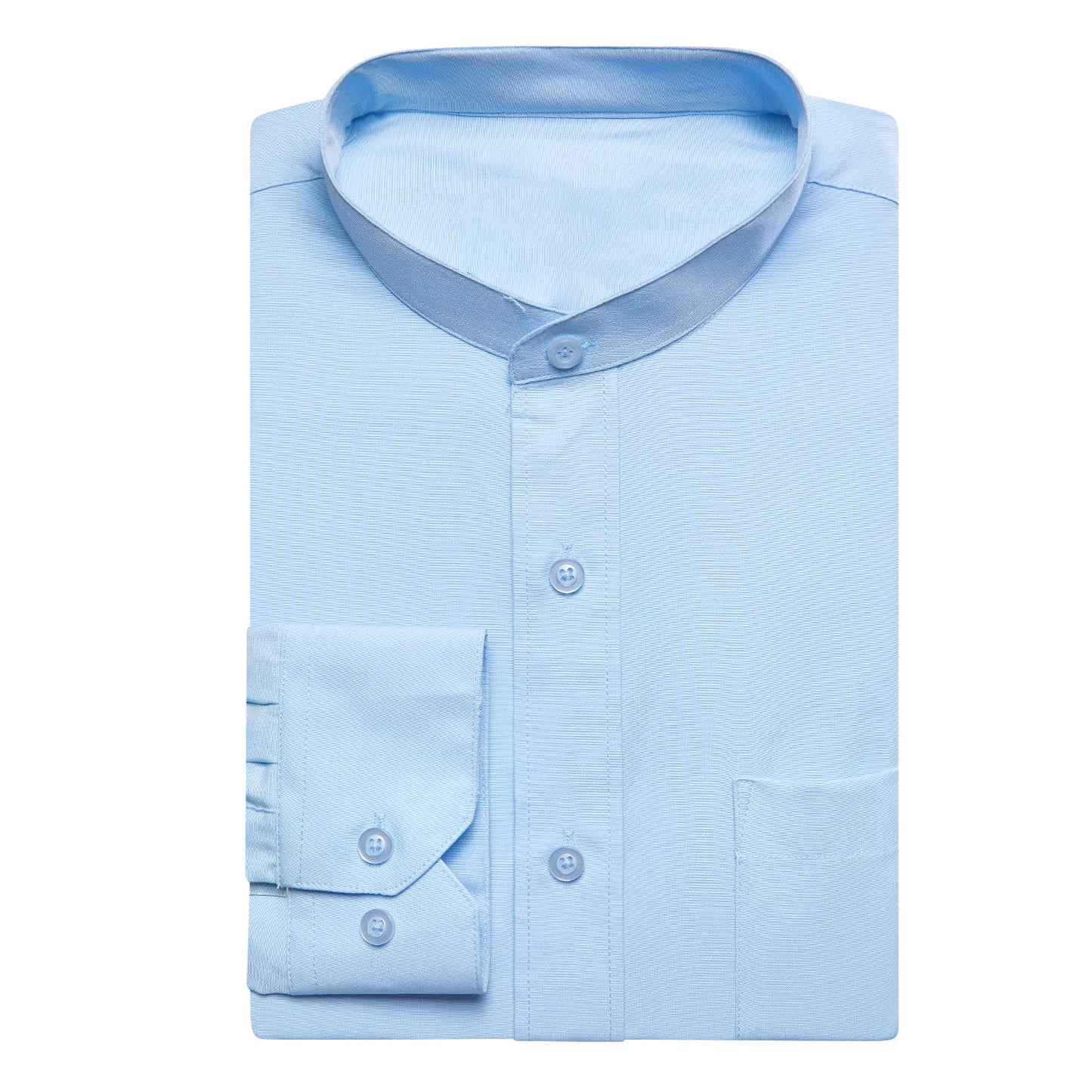 Collarless Light Blue Dress Shirt shirt    - Sophisticated Gentlemen